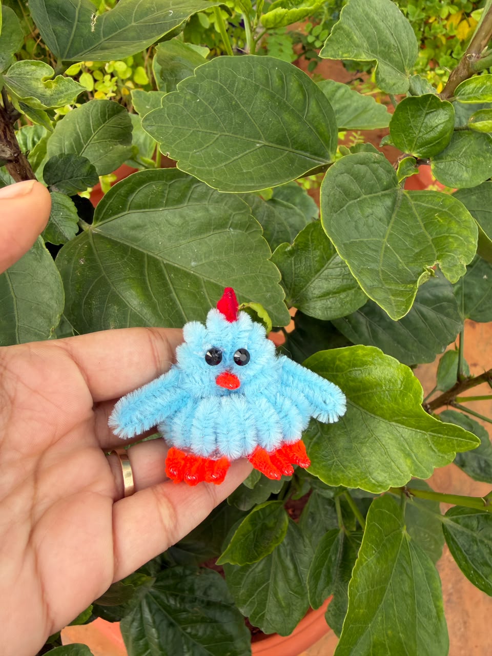 Fluffy Blue Bird Keychain β Cute Handmade Bird Bag Charm π¦π