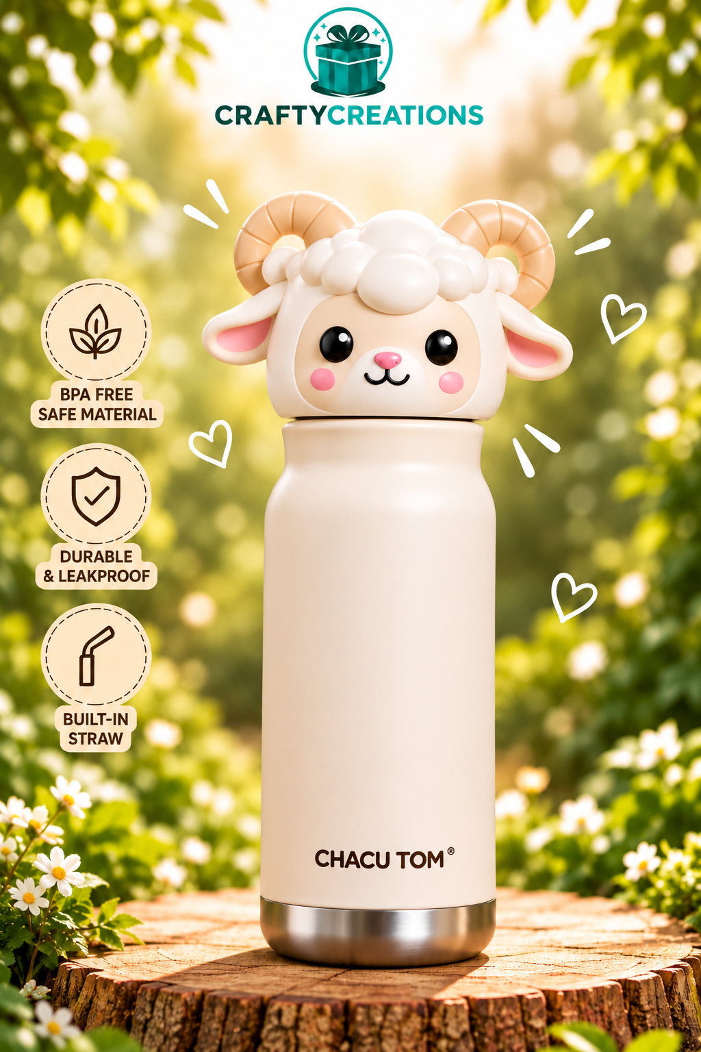 Cute Animal Vacuum Insulated Bottle