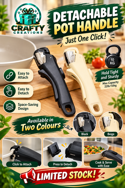 Detachable Pot Handle – Available in Two Colours | Easy One-Click Attachment | Limited Stock!
